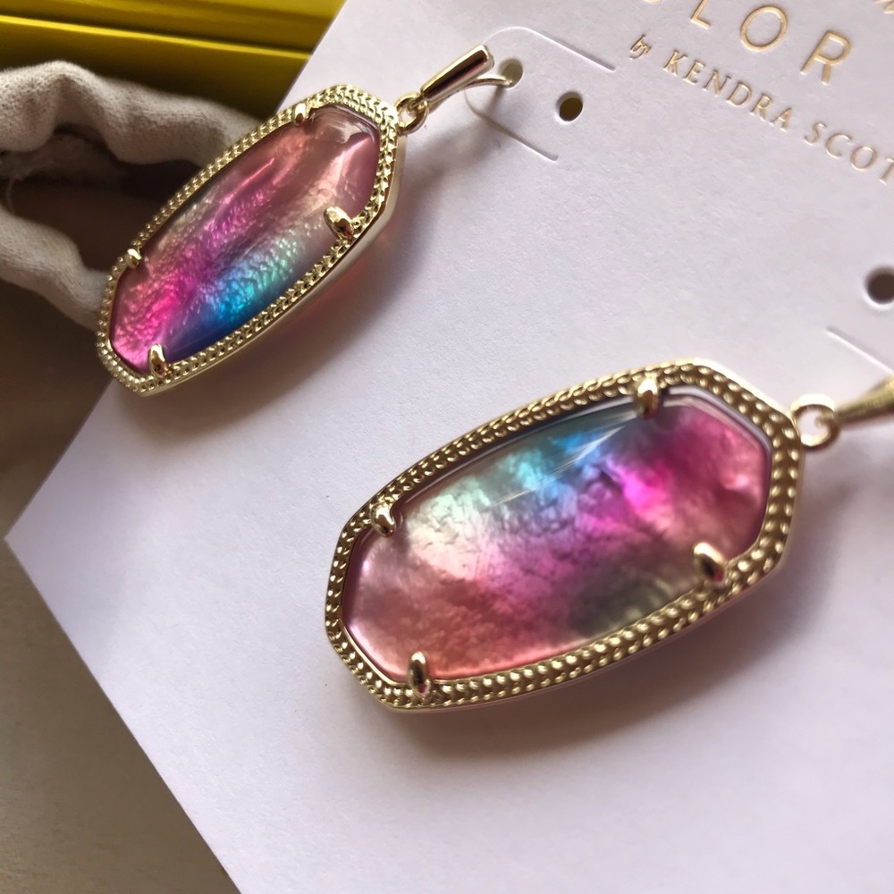 NWT GOLD ELLE KENDRA SCOTT WATERCOLOR EARRINNGS - Picture 2 of 2